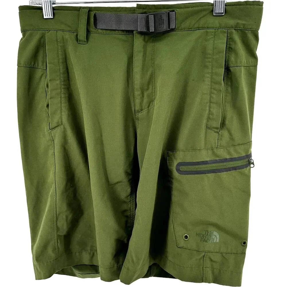 North Face Apex Washoe Short Cargo UPF 50 Outdoor Stretch Web Belt Green 30
